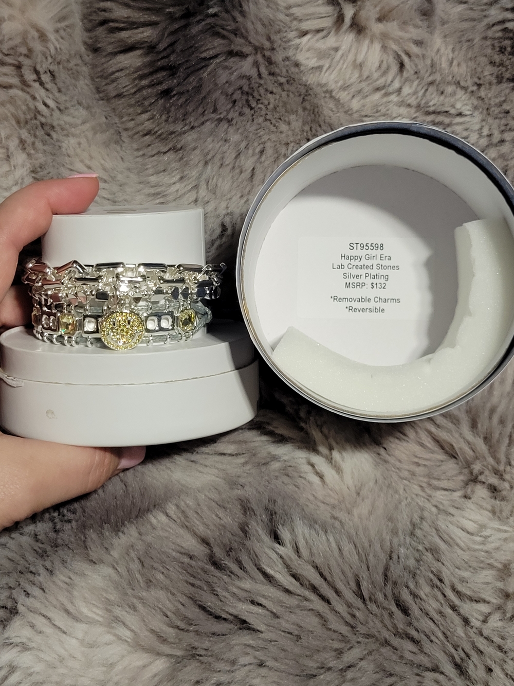 Happy Girl Era Two-Tone Stackable Bracelet Set in Silver & Gold